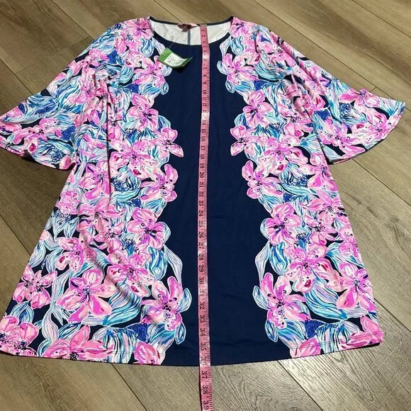 NWT Lilly Pulitzer Ophelia Swing Dress Size XL Hypes & Stripes Navy Pink - Picture 10 of 14